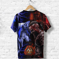 Viking T Shirt Ragnar and Wolf RLT12 - Wonder Print Shop