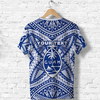 Custom Guam Rugby T Shirt Polynesian Patterns Blue LT16 - Wonder Print Shop