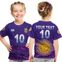 (Custom Text and Number) Argentina Football T Shirt KID Go Champions La Albiceleste LT13 - Wonder Print Shop