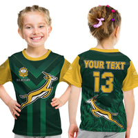 (Custom Text and Number) South Africa Rugby T Shirt KID Springboks King Protea Go Bokke LT13 - Wonder Print Shop