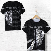 Custom New Zealand Rugby T Shirt Haka All Black mix Ta Moko LT13 - Wonder Print Shop