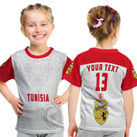 (Custom Text and Number) Tunisia T Shirt KID Tunisian Patterns Sporty Style LT13 - Wonder Print Shop