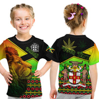 Custom Jamaica Lion T Shirt Jamaican Pattern Version Reggae Colors LT13 - Wonder Print Shop