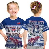 (Custom Personalise Text and Number) Toa Samoa Rugby T Shirt KID Uso Aso Uma Go Champions White LT13 - Wonder Print Shop