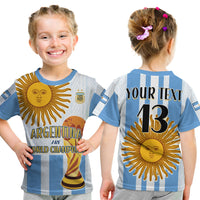 Custom Argentina Football T Shirt World Champions 2022 Dream Come True LT13 - Wonder Print Shop
