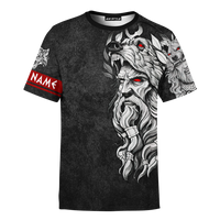 Custom Viking Clothing Viking Odin And Wolf Norse Mythology T Shirt RLT12 - Wonder Print Shop