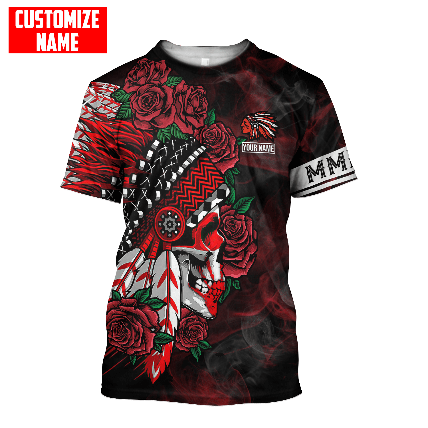 customized-name-native-american-chief-skull-mmiw-red-hand-3d-all-over-printed-t-shirt