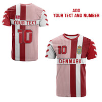 Custom Denmark Football T Shirt Come On Denmark Custom Text And Number LT13 - Wonder Print Shop