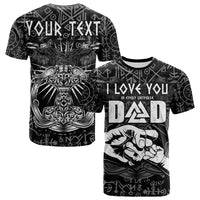 Custom Viking Dad T Shirt Happy Fathers Day Style Runes and Mjolnir LT13 - Wonder Print Shop