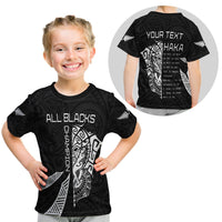Custom New Zealand Rugby T Shirt KID Haka All Blacks mix Ta Moko LT13 - Wonder Print Shop