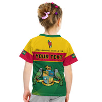 (Custom Personalised) Dominica T Shirt KID Dominican Coat Of Arms With Map - Wonder Print Shop