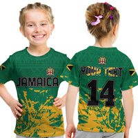 Custom Jamaica Athletics T Shirt Jamaican Flag With African Pattern Sporty Style - Wonder Print Shop