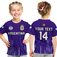 (Custom Text And Number) Argentina Football T Shirt KID Vamos La Albiceleste 2022 Newest Style - Wonder Print Shop