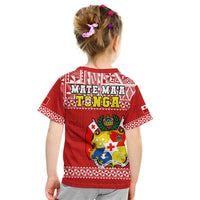 Tonga Rugby T Shirt KID Mate Maa Tonga Pacific Ngatu White - Wonder Print Shop