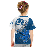 Scotland Rugby T shirt KID Scottish Coat Of Arms Mix Thistle Newest Version - Wonder Print Shop