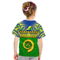 Custom Personalised Malampa Province T Shirt KID Vanuatu Pig Tusk Polynesian Flag Style - Wonder Print Shop