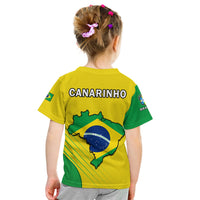 Brazil Football T Shirt KID Brasil Map Come On Canarinho Sporty Style - Wonder Print Shop