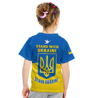 Ukraine T Shirt Ukraine Gold Trident Slava Ukraini Blue - Wonder Print Shop
