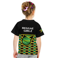 Jamaica Football T Shirt KID Reggae Girlz 2023 Cup Of Nations Ver.01 - Wonder Print Shop