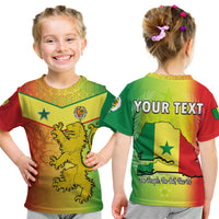 (Custom Personalised) Senegal T Shirt KID Lion With Senegal Map Reggae Style - Wonder Print Shop