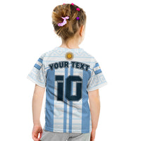 Kids Argentina T-shirt light blue stripes, number 10 with AFA badge