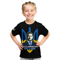 Custom Ukraine T Shirt Ukraine Gold Trident Slava Ukraini Black - Wonder Print Shop