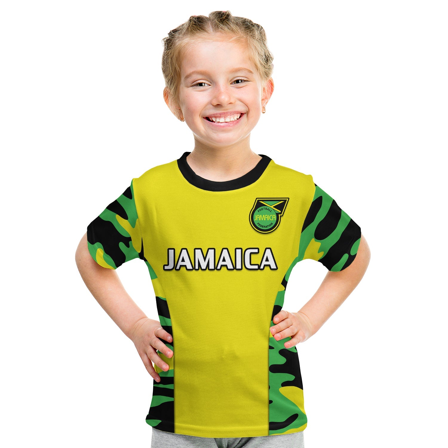 custom-text-and-number-jamaica-football-t-shirt-kid-reggae-girlz-2023-cup-of-nations-ver02
