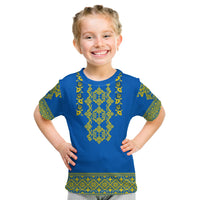 Custom Ukraine T Shirt Yellow Ukrainian Folk - Wonder Print Shop