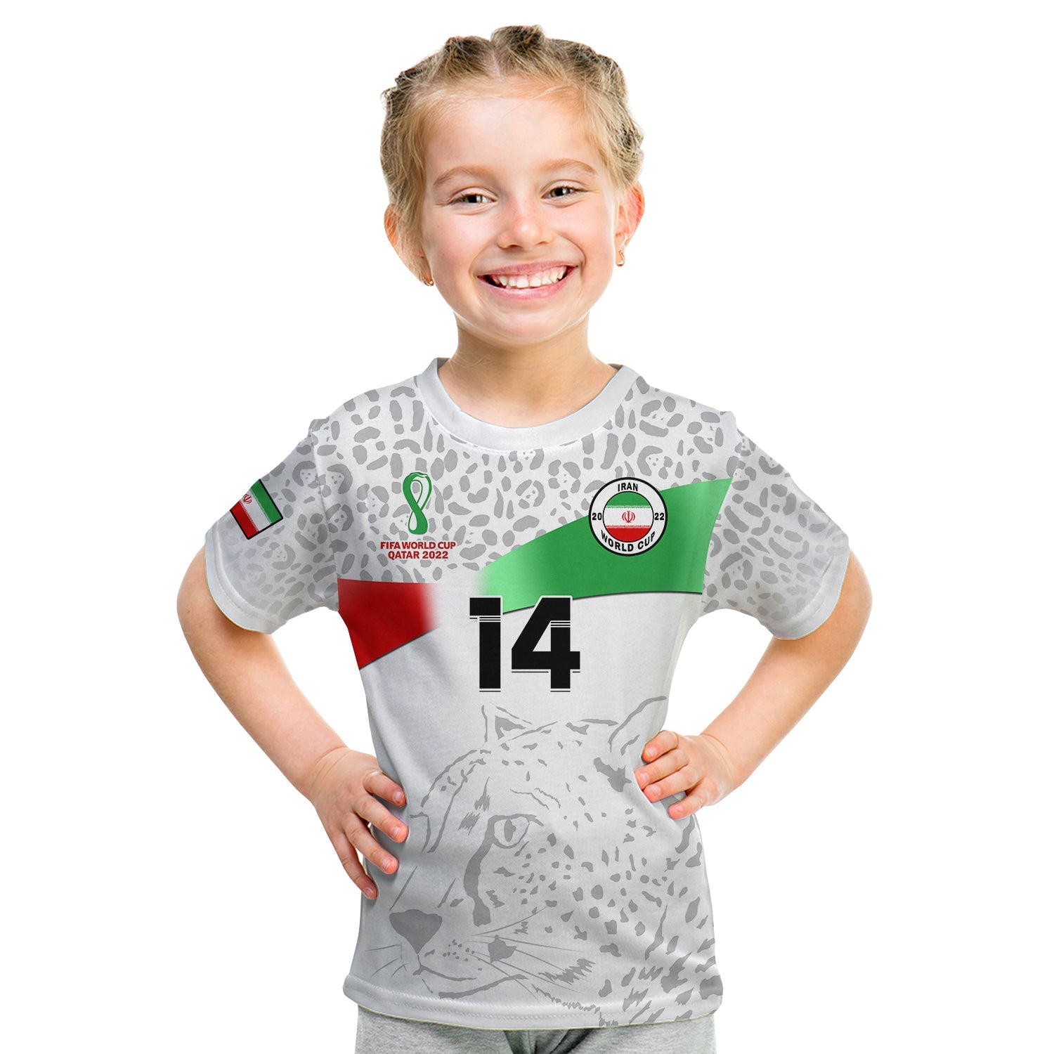 custom-text-and-number-iran-football-t-shirt-kid-team-melli-world-cup-2022