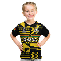 Custom Ghana Football T Shirt Black Stars Kente World Cup 2022 Yellow - Wonder Print Shop