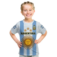 Custom Argentina Football T Shirt World Cup La Albiceleste 3rd Champions Proud - Wonder Print Shop