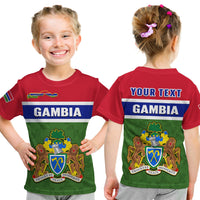 Custom Gambia T Shirt Happy 58th Independence Anniversary Flag Style - Wonder Print Shop