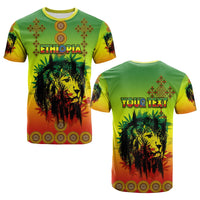 Custom Ethiopia T Shirt Cross Mix Lion Colorful Style - Wonder Print Shop