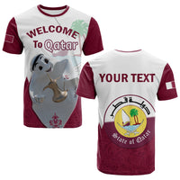 Custom Qatar T Shirt Laeeb Mascot World Cup 2022 Welcome To Qatari - Wonder Print Shop