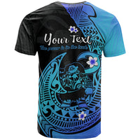 Custom Mauis Fish Hook T Shirt Polynesian Turquoise Gradient Version - Wonder Print Shop