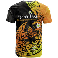 Custom Mauis Fish Hook T Shirt Polynesian Gold Gradient Version - Wonder Print Shop