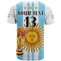 Custom Argentina Football T Shirt FIFA 2022 World Cup Champions LT13 - Wonder Print Shop