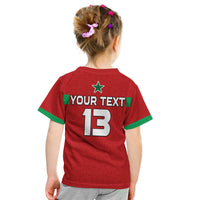 (Custom Text and Number) Morocco Football T Shirt KID Champions World Cup Soccer Proud LT13 - Wonder Print Shop