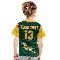 (Custom Text and Number) South Africa Rugby T Shirt KID Springboks King Protea Go Bokke LT13 - Wonder Print Shop