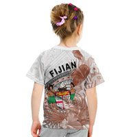 Fiji Tapa T Shirt KID White Fijian Masi Be Loved Hibiscus LT13 - Wonder Print Shop
