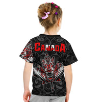 Canada Wolf T Shirt KID Haida and Maple Leaf LT13 - Wonder Print Shop