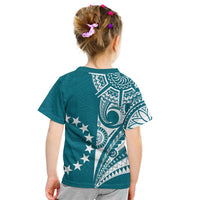Cook Islands Tatau T Shirt KID Symbolize Passion Stars Version Blue LT13 - Wonder Print Shop