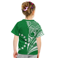 Cook Islands Tatau T Shirt KID Symbolize Passion Stars Version Green LT13 - Wonder Print Shop