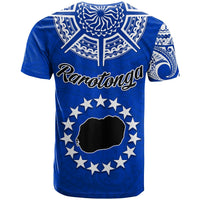Rarotonga Cook Islands T Shirt Turtle and Map Style Blue LT13 - Wonder Print Shop