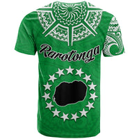 Rarotonga Cook Islands T Shirt Turtle and Map Style Green LT13 - Wonder Print Shop