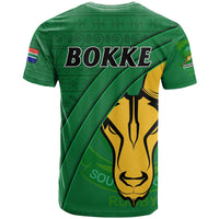 South Africa Rugby T Shirt Bokke Springbok With African Pattern Stronger Together - Wonder Print Shop