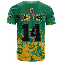 Custom Jamaica Athletics T Shirt Jamaican Flag With African Pattern Sporty Style - Wonder Print Shop