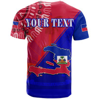 Custom Haiti T Shirt Haiti Flag Dashiki Simple Style - Wonder Print Shop