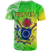 Custom Happy Mangaia Gospel Day T Shirt Cook Islands Coat Of Arms Polynesian Pattern - Wonder Print Shop