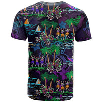 Hawaii Skeleton Dancing T Shirt Halloween Hawaiian Turtle LT13 - Wonder Print Shop
